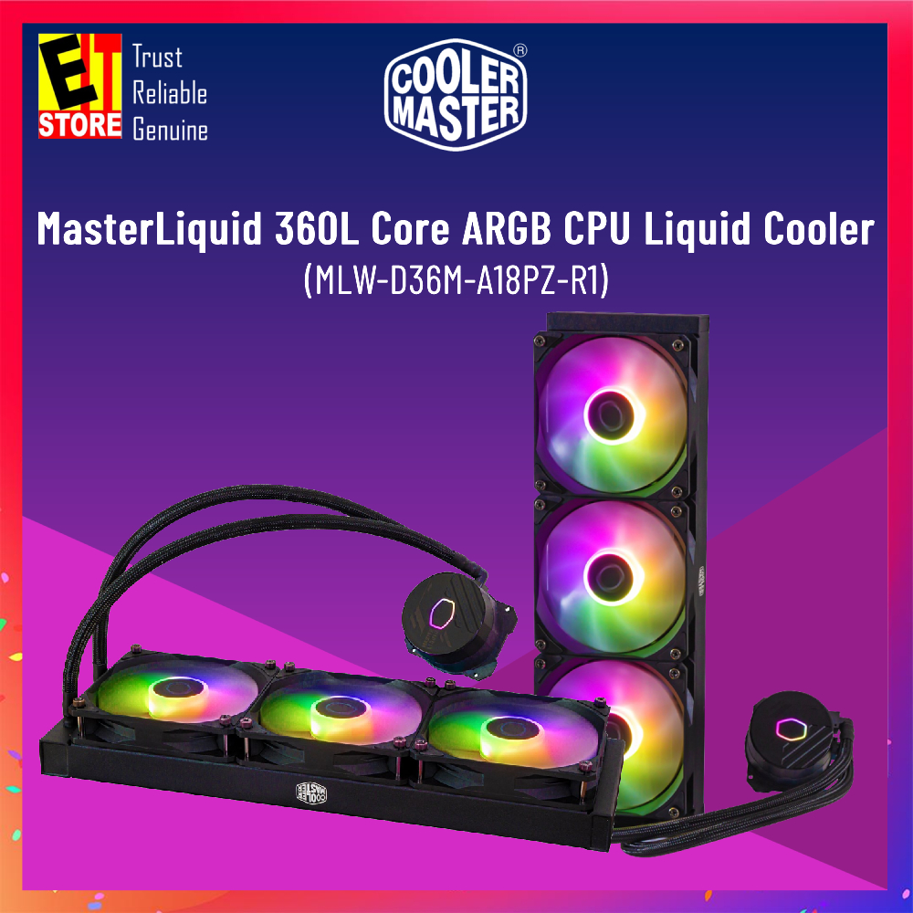COOLER MASTER MasterLiquid 360L Core ARGB CPU Liquid Cooler - MLW-D36M ...