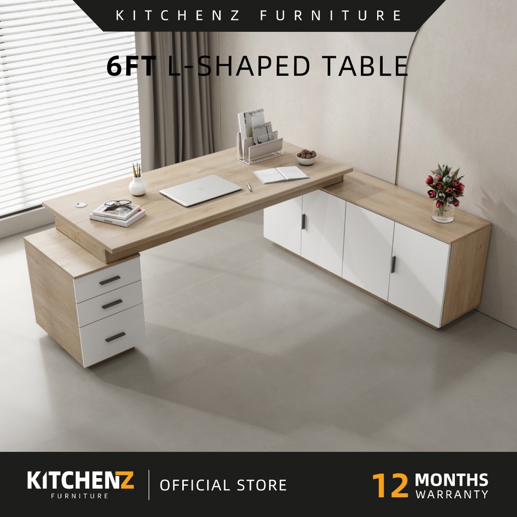 [FREE Shipping] KitchenZ Full Melamine Writing / LShaped Office Table