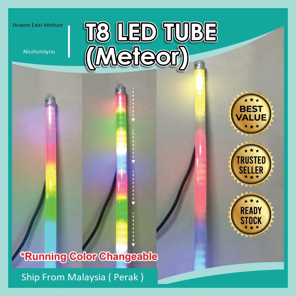 OPEX T8 18W Meteor Rainbow LED Tube IP65 Automatic Running Weatherproof ...