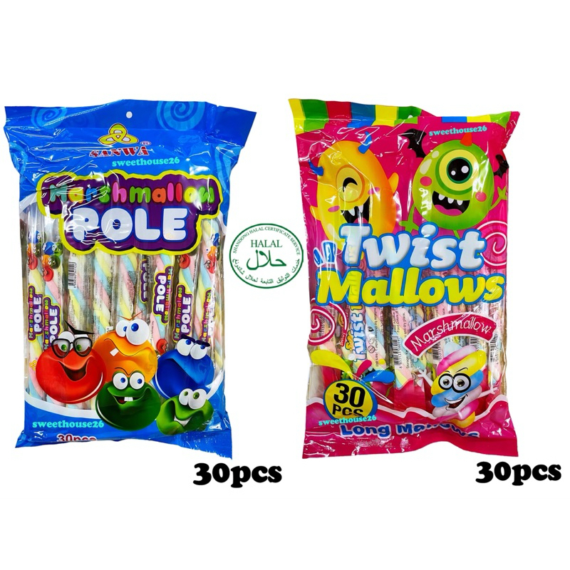 Sanwa Long Twist Marshmallow Pole 30pcs Halal Shopee Malaysia