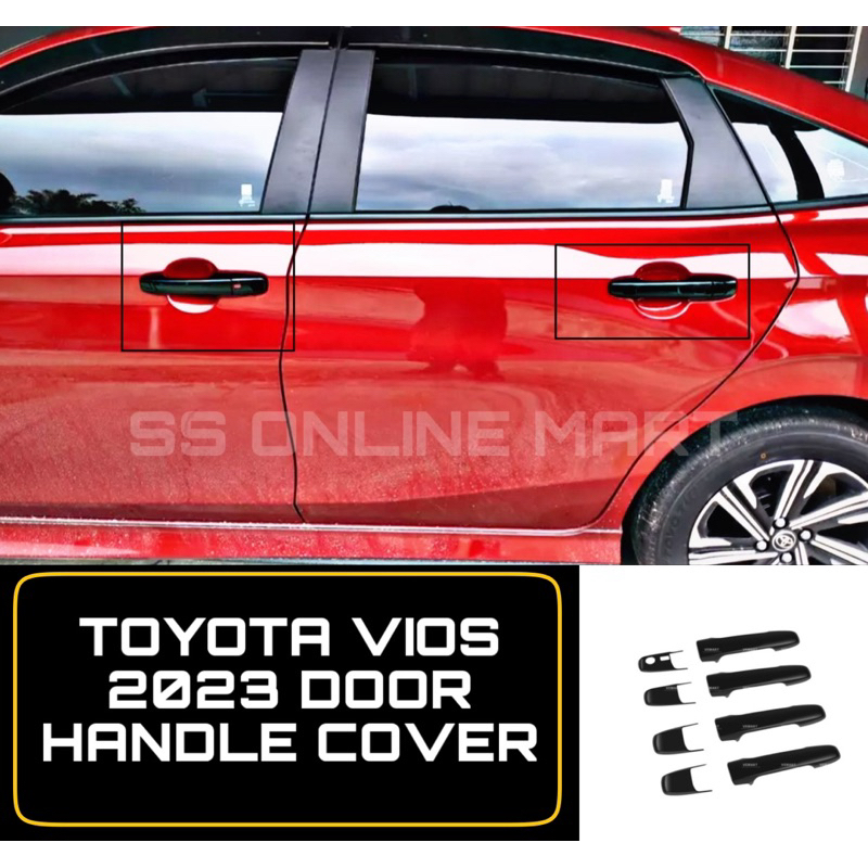 Toyota Vios 2023 NGC102 Door Handle Cover Carbon Piano Black Decorative