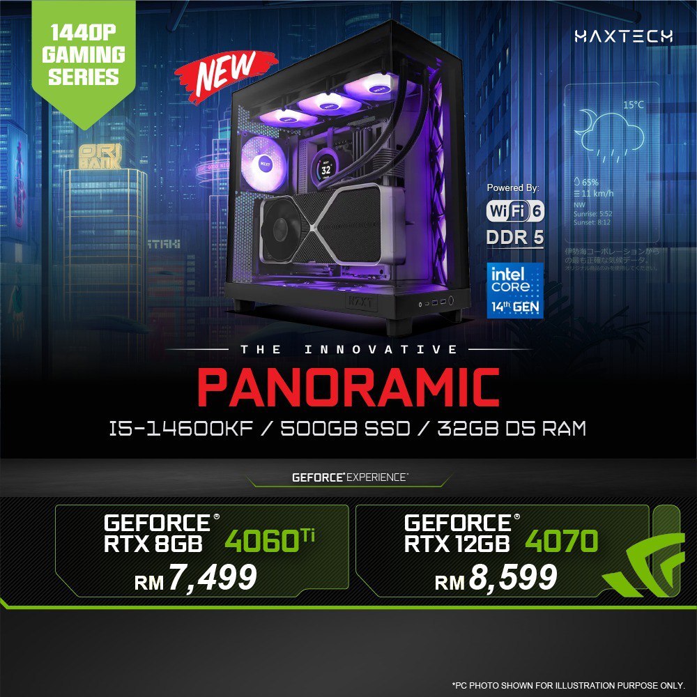 [ PANOROMIC ] GAMING PC PACKAGE DDR5 | INTEL I5-14600KF + [RTX 4060Ti ...