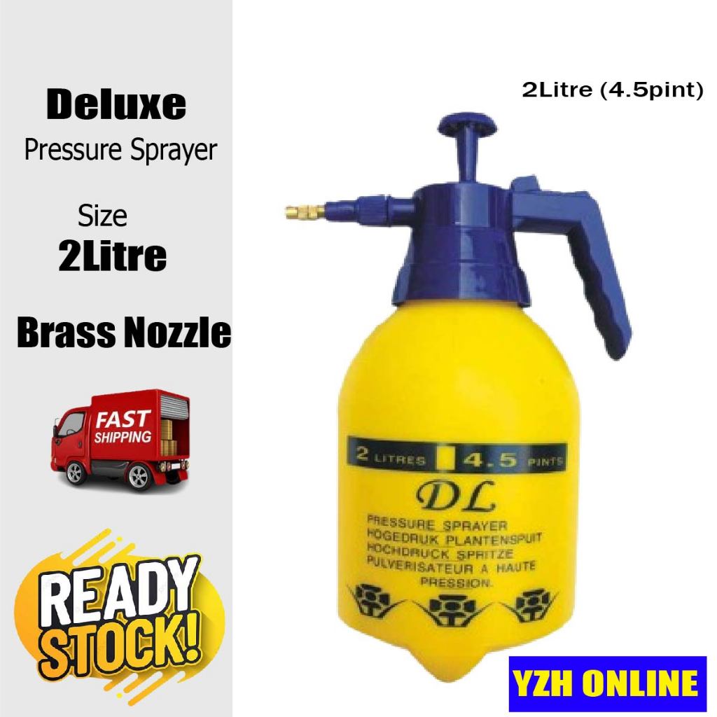 Deluxe 2Lt Pressure Garden Sprayer Pump Pam Racun Manual Pum Racun