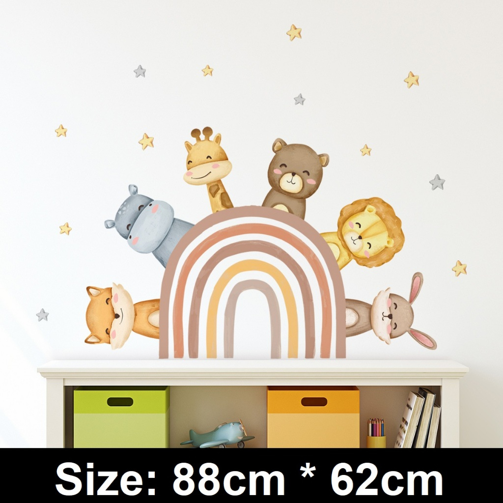 Rainbow kids Toddler Girl Theme Room Cute Design Wall Sticker for Room