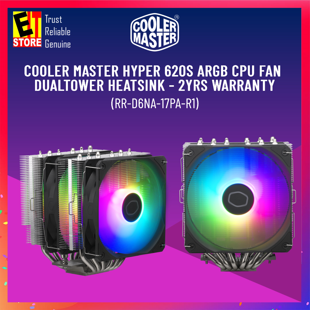 COOLER MASTER HYPER 620S ARGB CPU FAN DUALTOWER HEATSINK - 2YRS ...