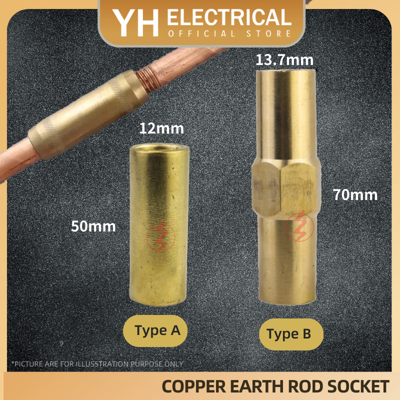 Copper Earth Rod Socket / Joint / Coupling / Copper Rod Link / Copper ...