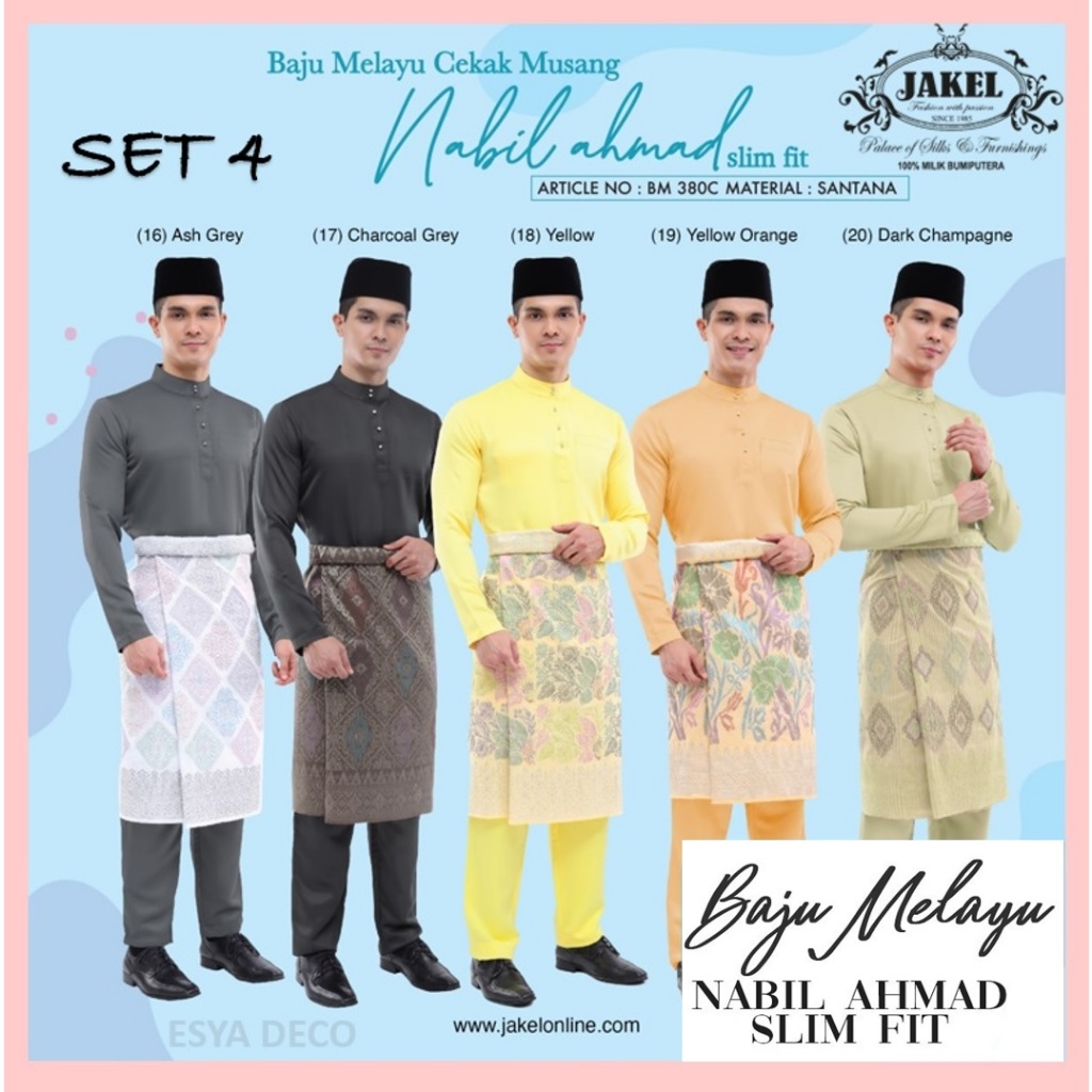 [SET 4] Baju Melayu NABIL AHMAD SANTANA by JAKEL Baju Melayu Cekak Musang Baju Raya 2024 Slim