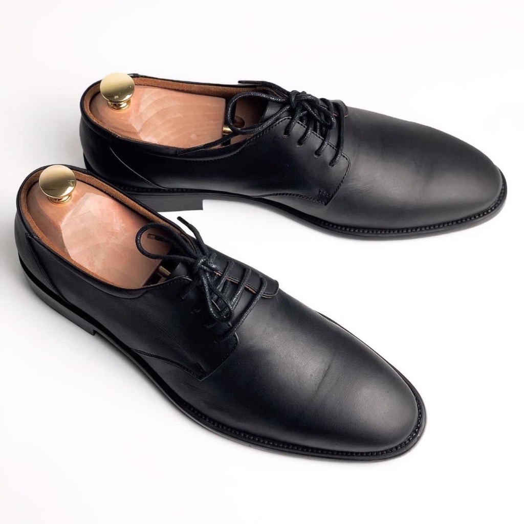 Lanbaharin Derby Black Leather Shoe | Shopee Malaysia