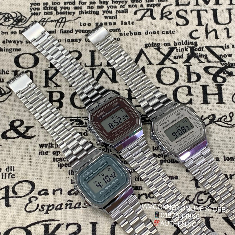 100% ORIGINAL CASIO A168WA-3AY/A168WA-8AY/A168WA-5AY DIGITAL VINTAGE ...