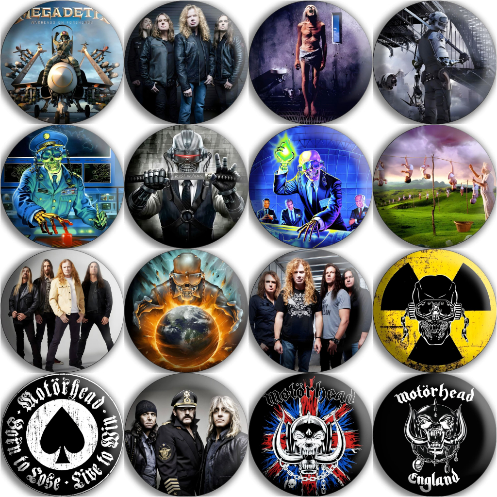 Megadeth & Motorhead Badge Button Size 44 mm | Shopee Malaysia