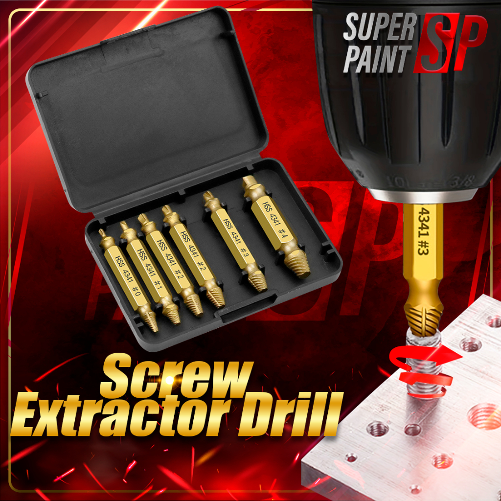 The Best Deal- 5 PCS Screw Extractor Easy Out Set Drill Bits, Guide Broken Damaged Bolt