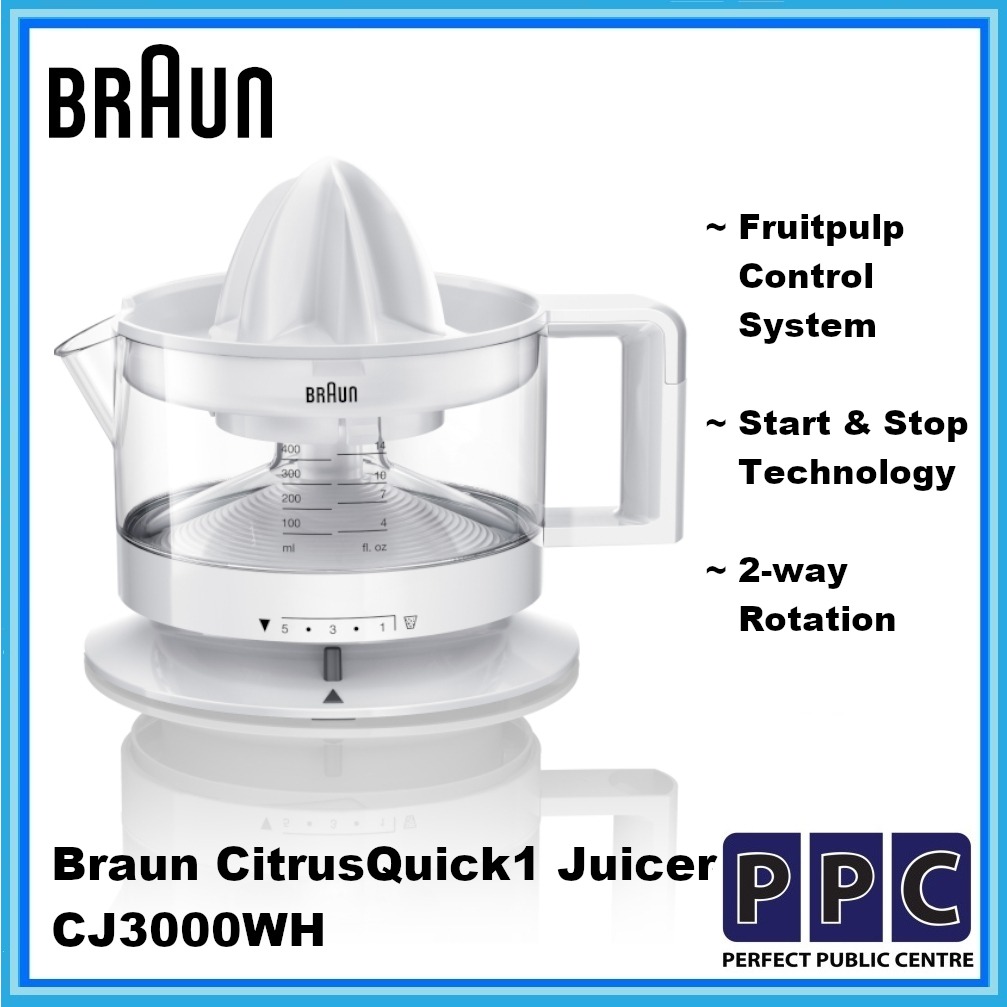 Braun Citrus Juicer 2-way Rotation Start & Stop Technology CJ3000WH ...