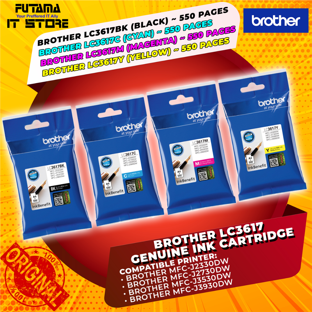 Brother LC3617 / LC3619XL Genuine Ink Cartridge Page Yield 550/