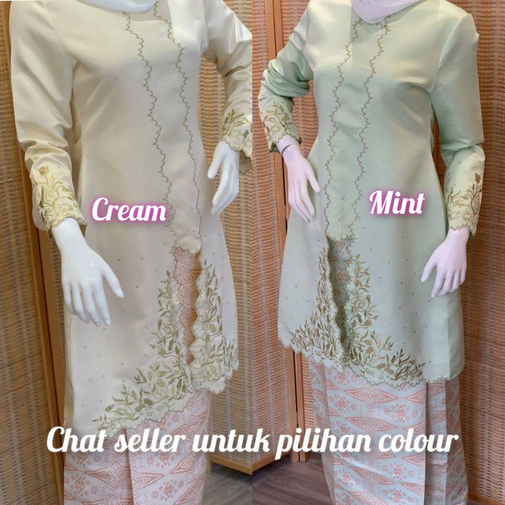 No Cod Baju Kebaya Satin Songket Printed Kurung Sulam Exclusive Baju Nikah Songket Plussize