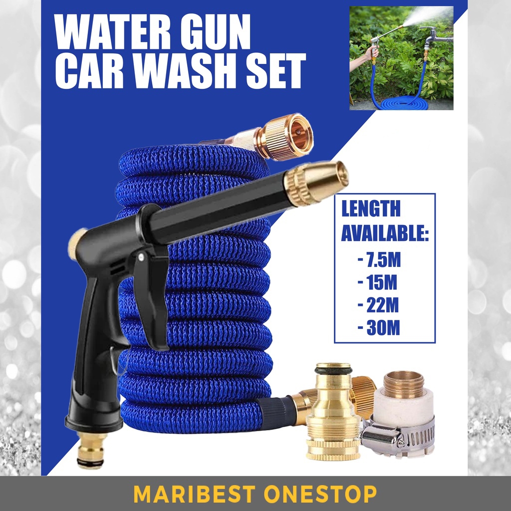 HighPressure Water Gun Expandable Car Wash Hose Set Garden Spray