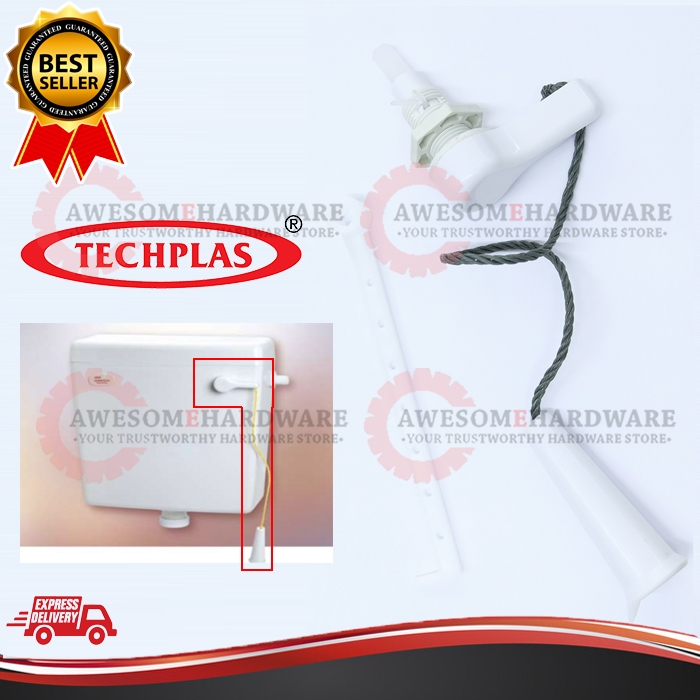 (FRONT HANDLE ROPE) TECHPLAS 1049B-1 PVC TOILET CISTERN FLUSH PULL WITH ...