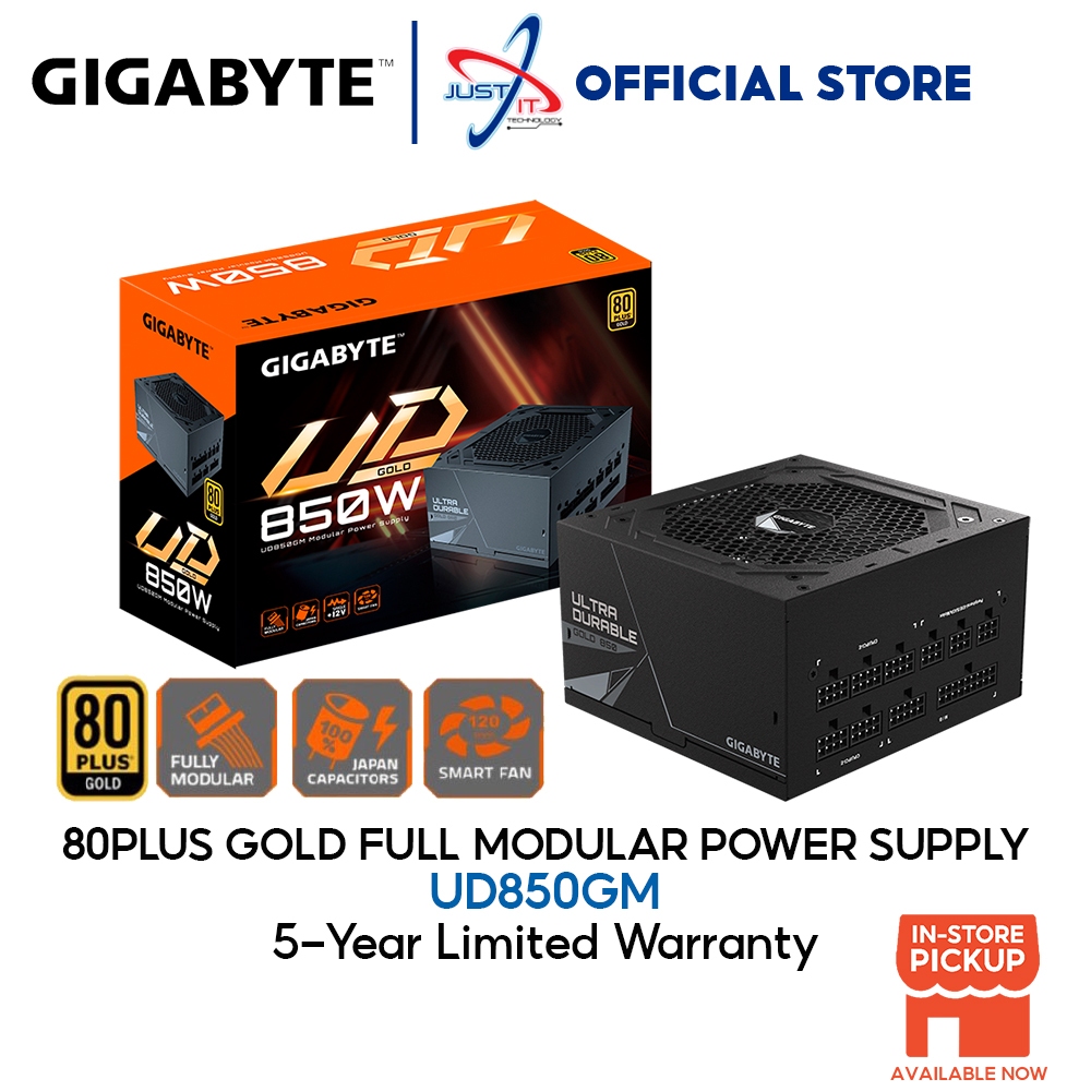 GIGABYTE UD850GM 850W 80PLUS GOLD FULL MODULAR POWER SUPPLY ( GP