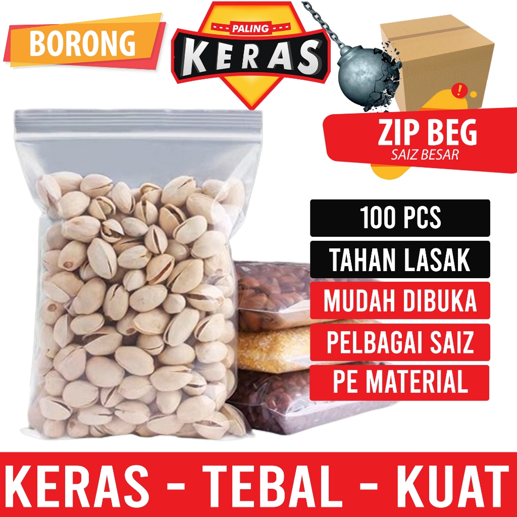 Palingkeras 100 pcs Small Medium Zipper Bag. Zip Bag. Sealable Storage