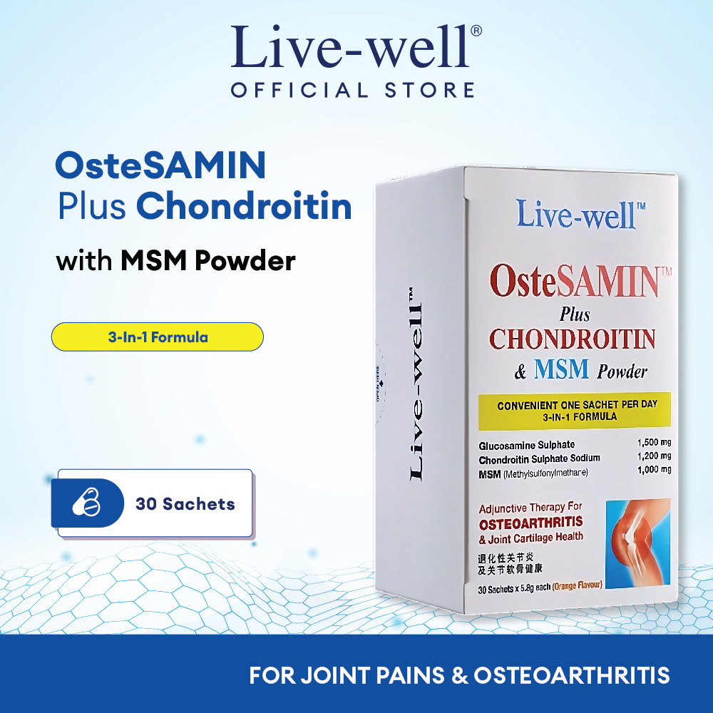Livewell OsteSAMIN + Chondroitin & MSM 3n1 Powder 3in1 Glucosamine