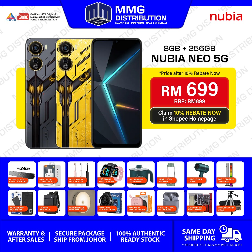 Nubia Neo 5G (8GB+10GB Extd.RAM 256GB ROM) - READY STOCK, 1 Year Red ...