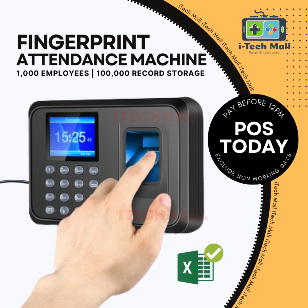 Biometric Fingerprint Attendance Thumbprint Machine Punch Card System