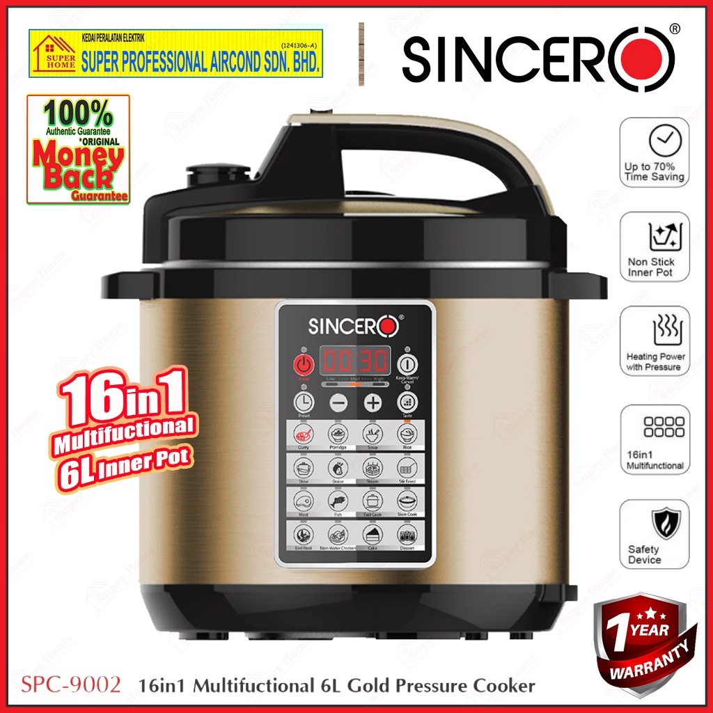 Sincero 6l pressure discount cooker