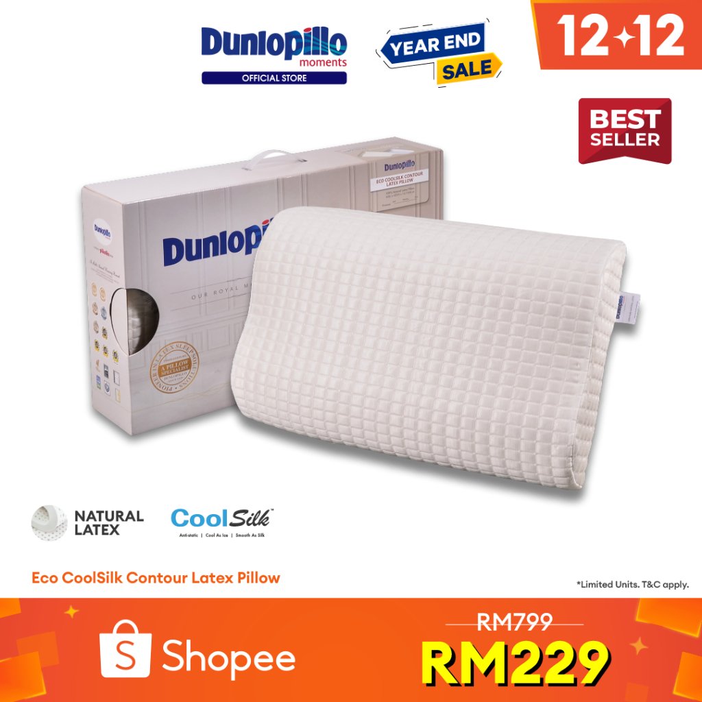 DUNLOPILLO Eco Coolsilk Contour Latex Pillow Shopee Malaysia