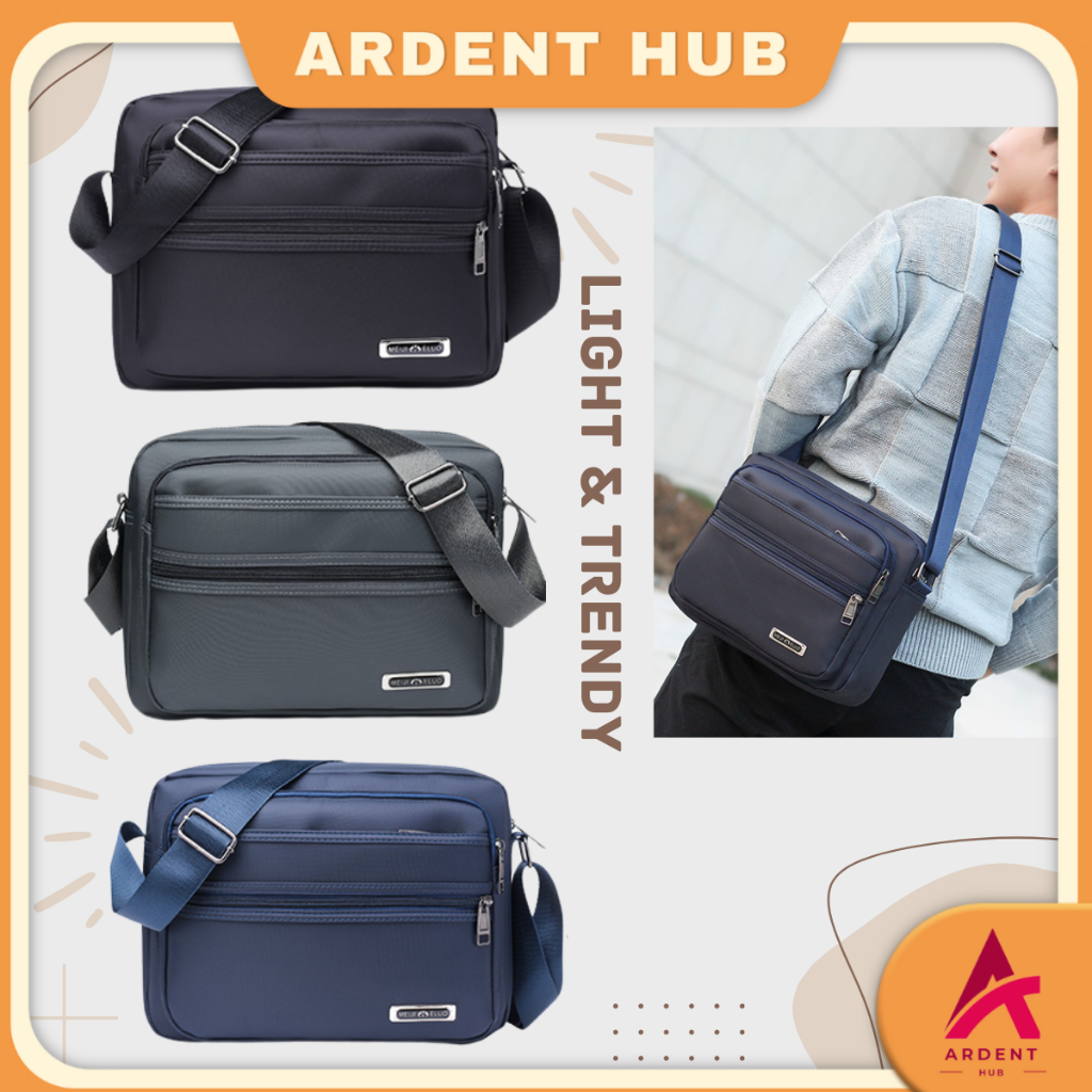 Unisex Porter Sling Bag Water Resistant Large Size Fit 11inch Tablet Multi  Compartment Beg Silang Sandang