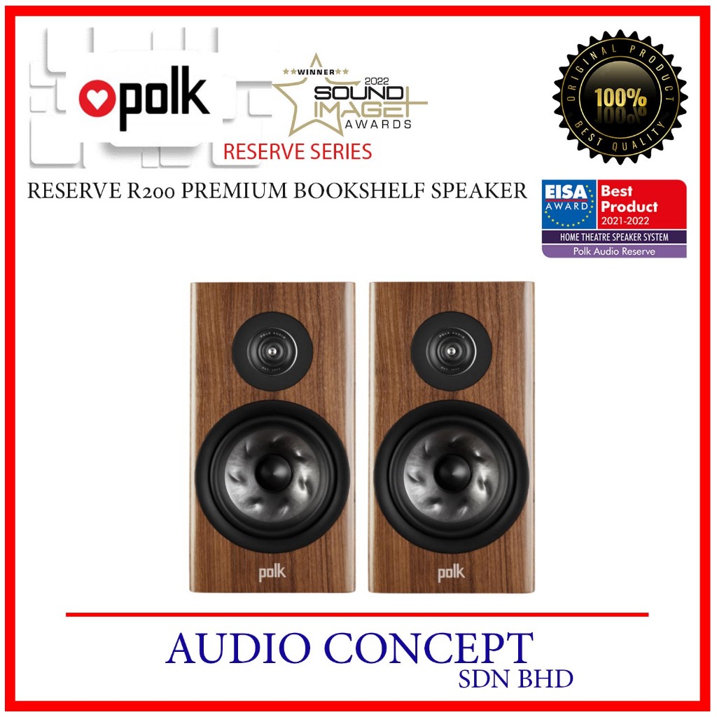 Polk Audio Reserve R200 Premium Bookshelf Speakers (PAIR) | Shopee Malaysia
