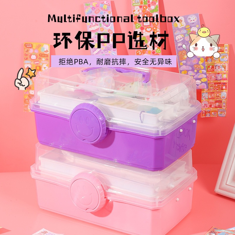 3 layer storage box cream glue Guka sticker storage box cosmetics ...