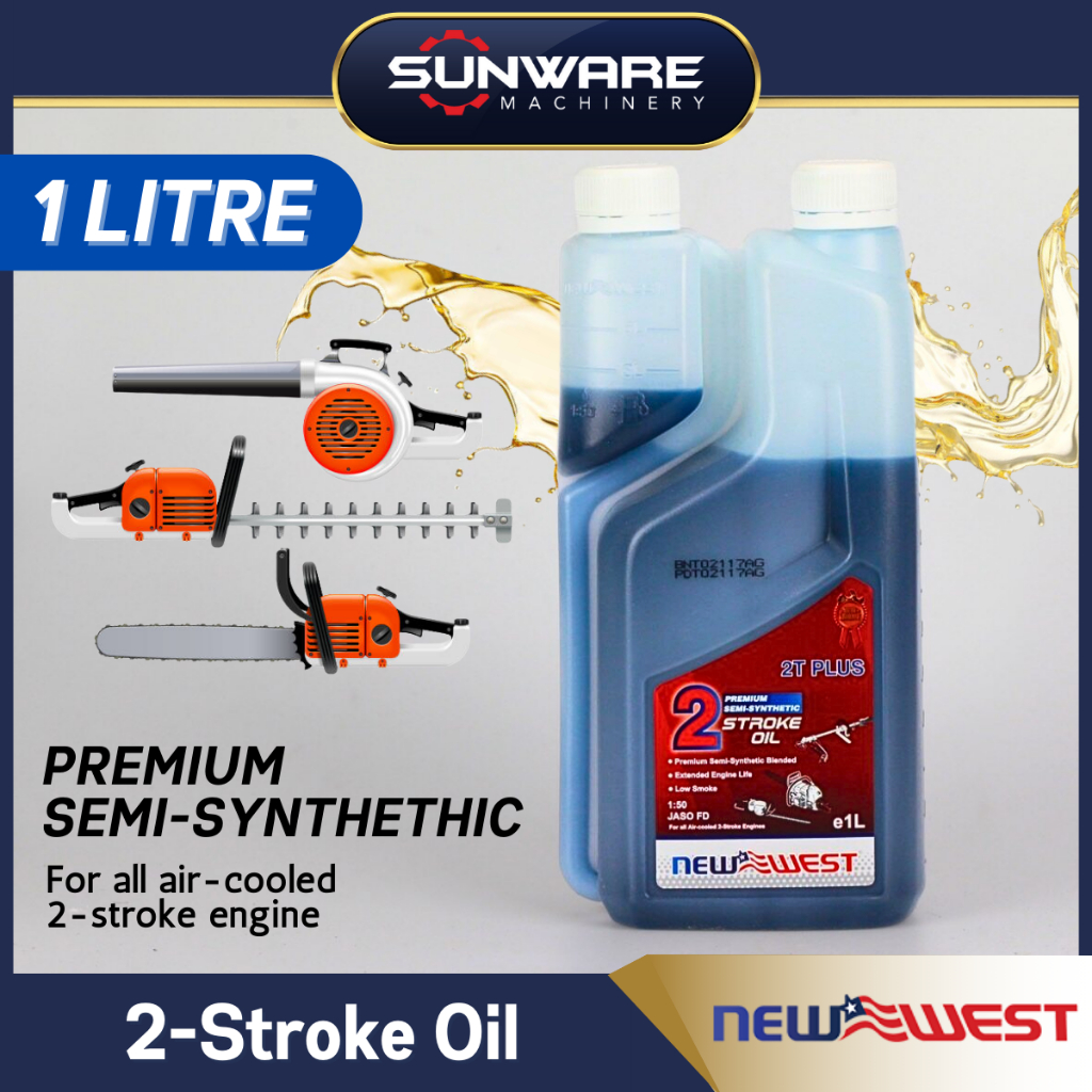 New West Minyak 2T 2 Stroke Oil 1 Liter (With Measurement) | Shopee ...