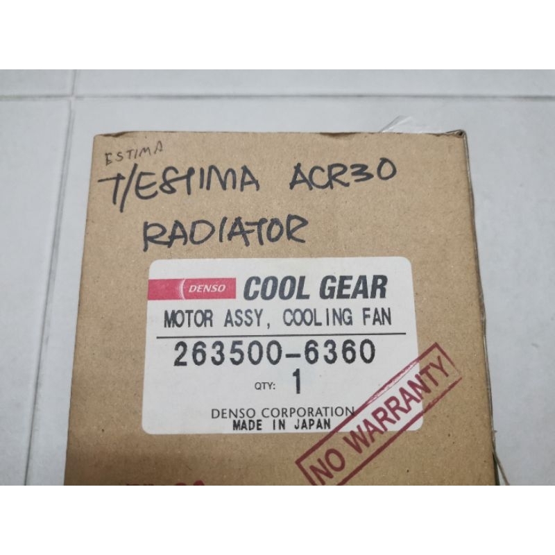 [ORIGINAL] Denso Radiator FAn Motor 263500-6360 Toyota Estima ACR30 ...