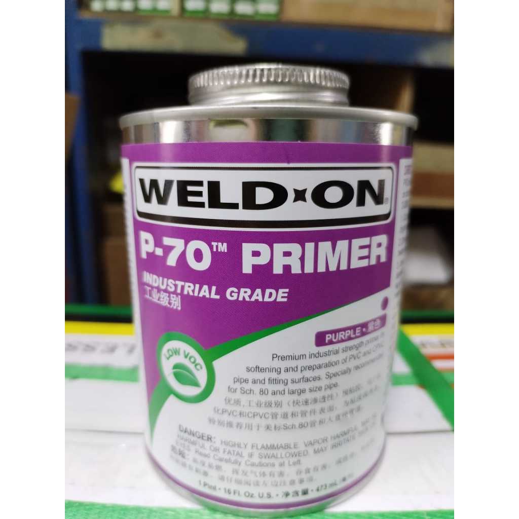 WeldOn solvent cements, cleaners and primers for PVC and CPVC piping