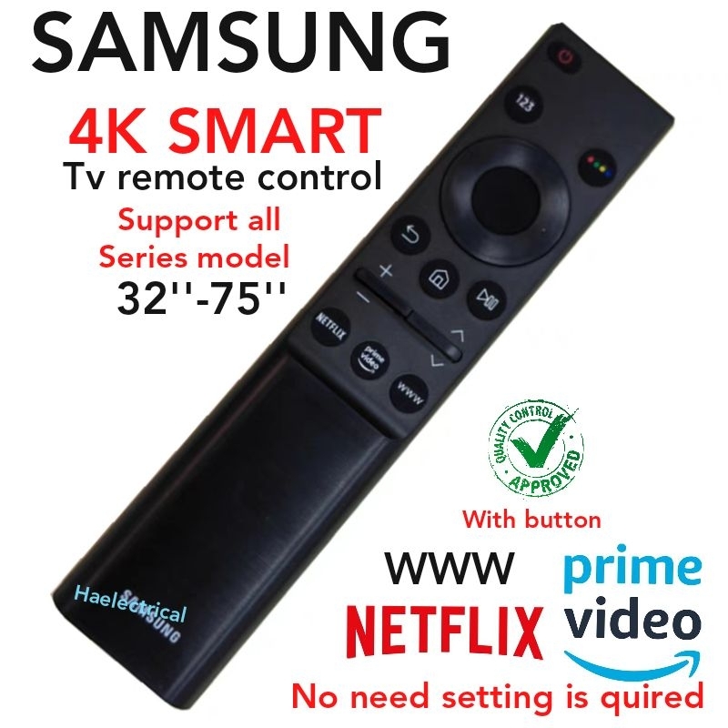 SAMSUNG 4K smart tv remote control with NETFLIX button | Shopee Malaysia