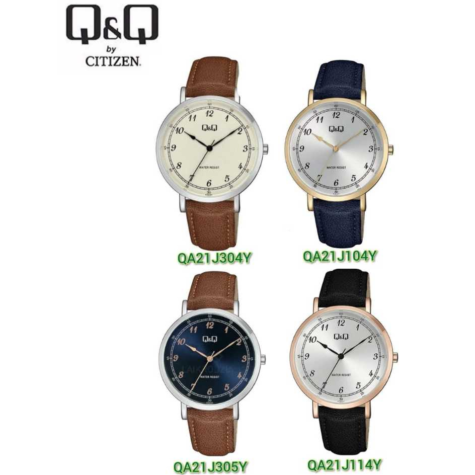 Q&Q Japan by Citizen Men's Leather Analogue Watch QA20 . | Shopee Malaysia