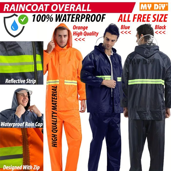 MYDIYHOMEDEPOT Raincoat Rain Suit with Pant Baju Hujan