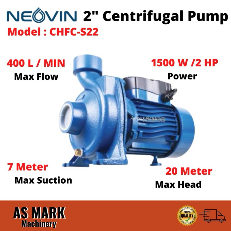 Neovin CHFC-S22 2HP 2'' High Flow Centrifugal Pump 1500w Centrifugal ...