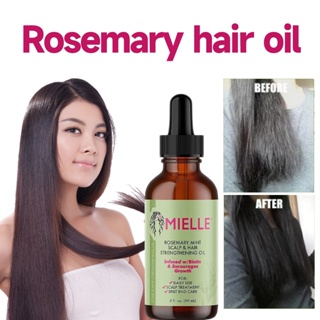 3PCS Mielle Organics Hair Growth Essential Oil Rosemary Mint Hair  Strengthening Oil Nourishing for Split Ends and Dry Hair 59ml