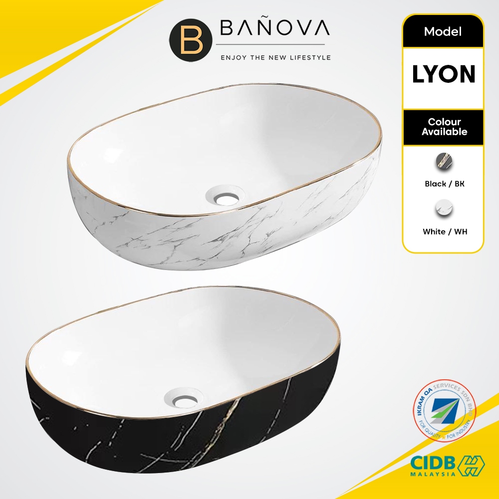 BANOVA Artistic Lyon Basin Bathroom Top Basin Toilet Basin Ceramic ...
