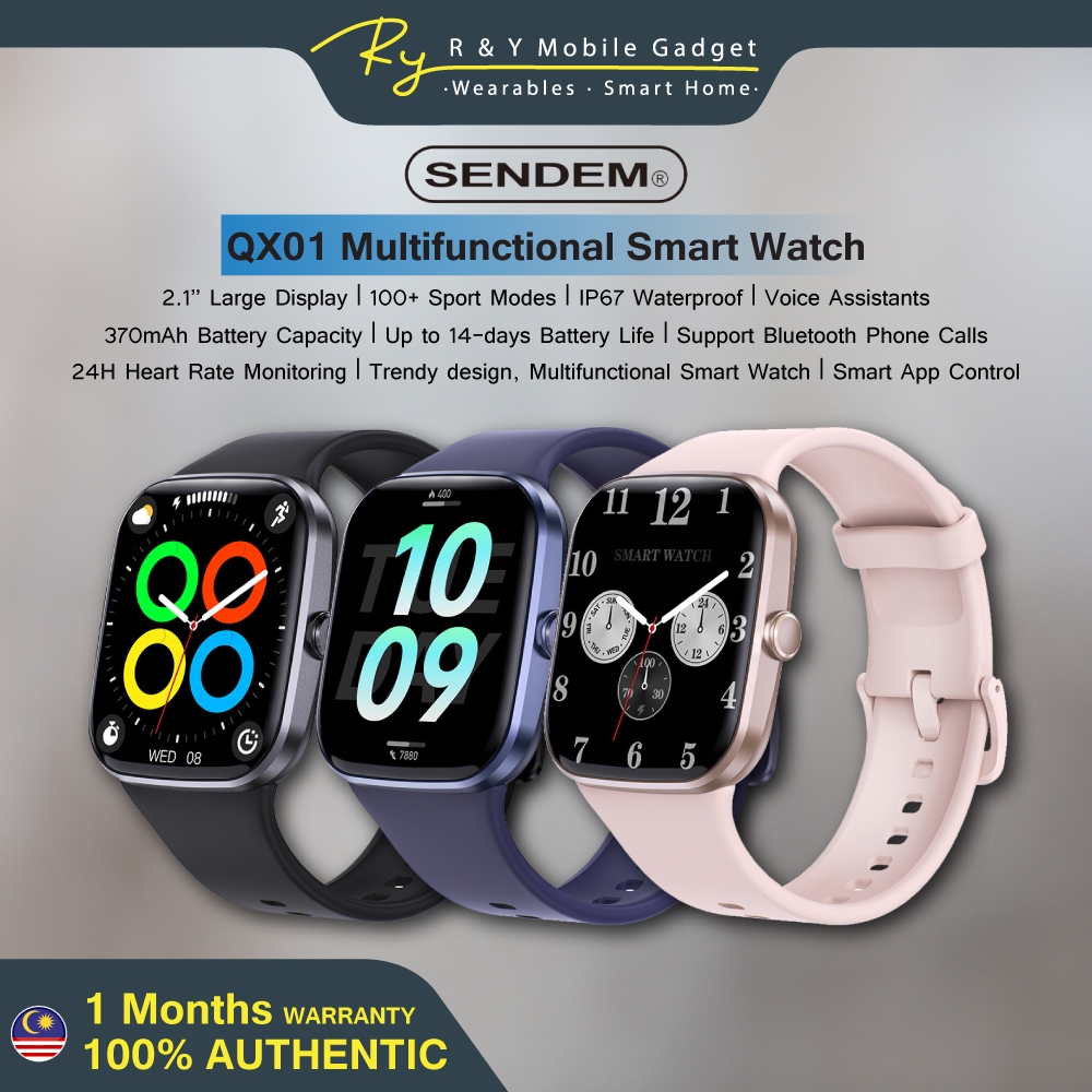 SENDEM QX01 Multifunctional Smart Watch | 2.1'' Large Display | IP67 ...