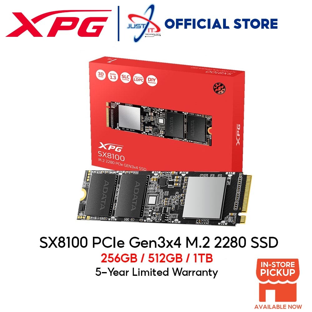 Adata XPG SX8100 M.2 PCIE 2280 SSD ( 256GB / 512GB / 1TB )