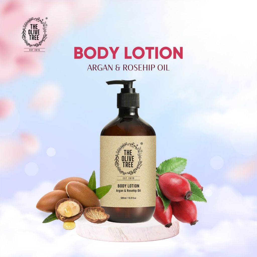 The Olive Tree Argan & Rosehip Oil Body Lotion (500ml) For Sensitive