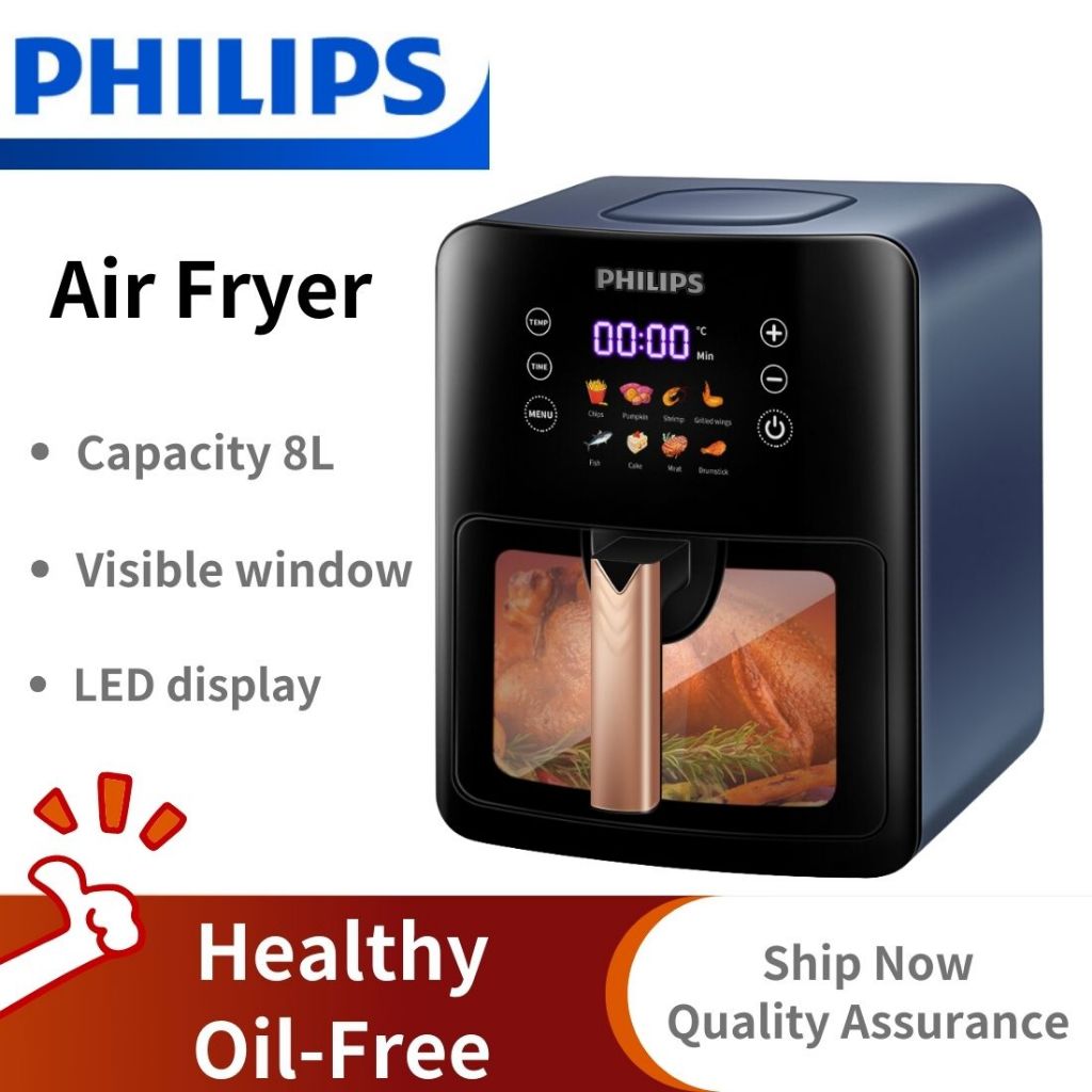 Philips Air Fryer 8L Smart Touch Screen 1350W Air Fryer Oven Oil Free Fryer  Visible Window With appointment function