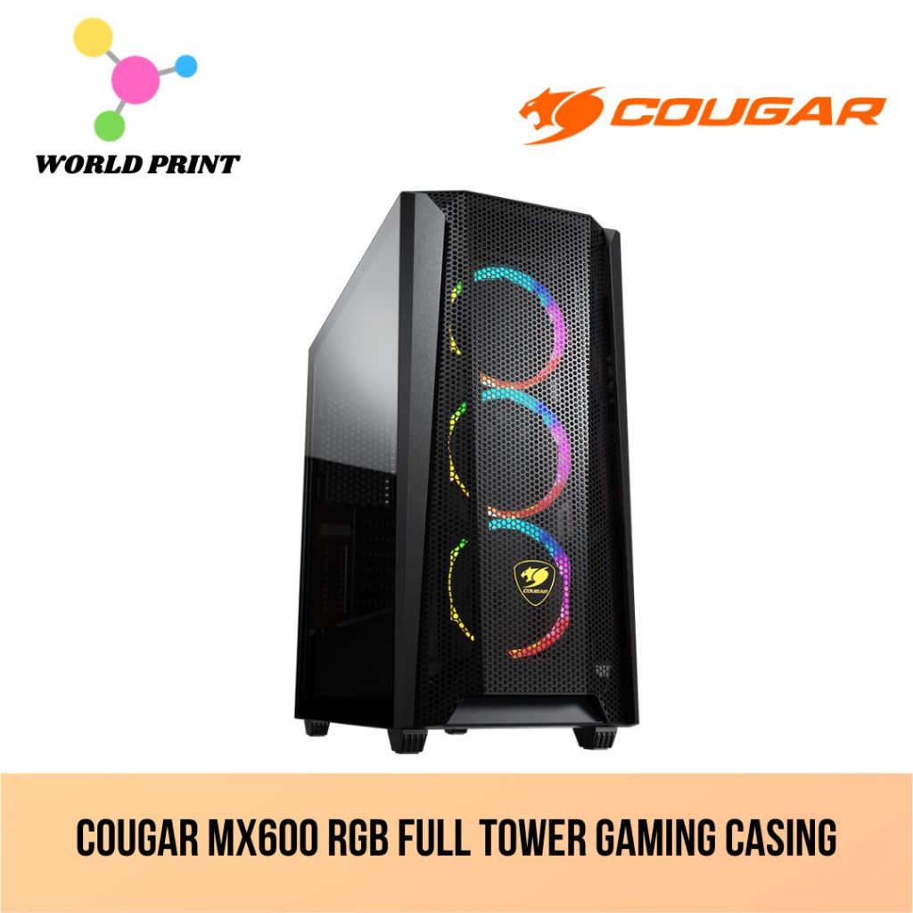 Cougar MX600 RGB Full Tower Gaming Casing Shopee Malaysia