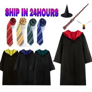 Harry Potter Unisex Adult Hogwarts Uniform Costume Robe Cloak (Hogwarts,  OSFA) Black