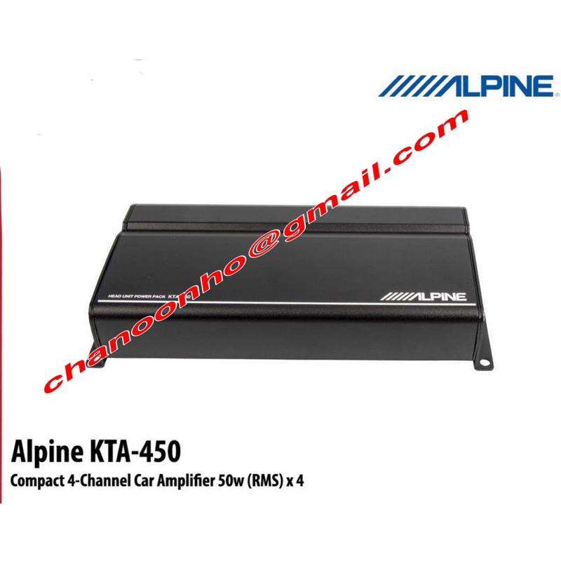 ALPINE KTA450 4CHANNEL POWER PACK AMPLIFIER WITH POWERSTACK CAPABILITY (50W RMS X 4 AT 4 OHMS