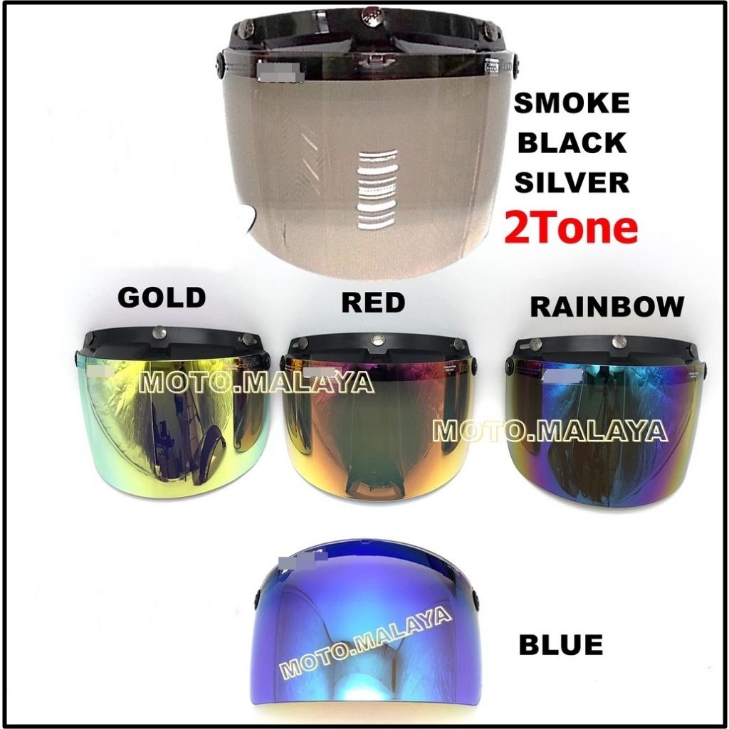 VISOR TINTED CERMIN HELMET 3 Pin Visor Siang Malam BOB HEATH (FORMs88