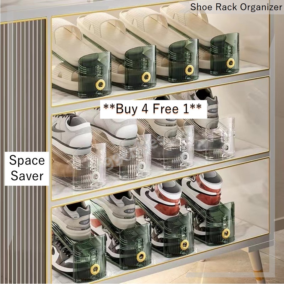 Space Saver Adjustable Shoe Rack Rak Kasut Shoe Organizer Stackable ...