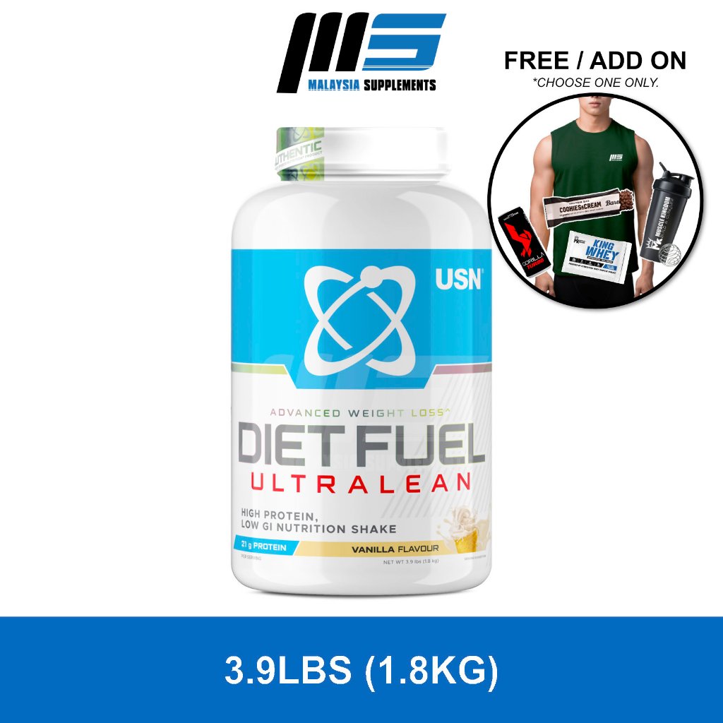 USN Diet Fuel Ultra Lean (1.8kg) [FREE GIFT] Meal Replacement, Weight
