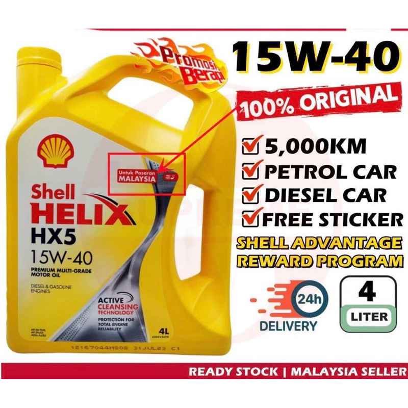 Untuk Pasaran Malaysia Shell Helix Hx Engine Oil W Minyak Hitam